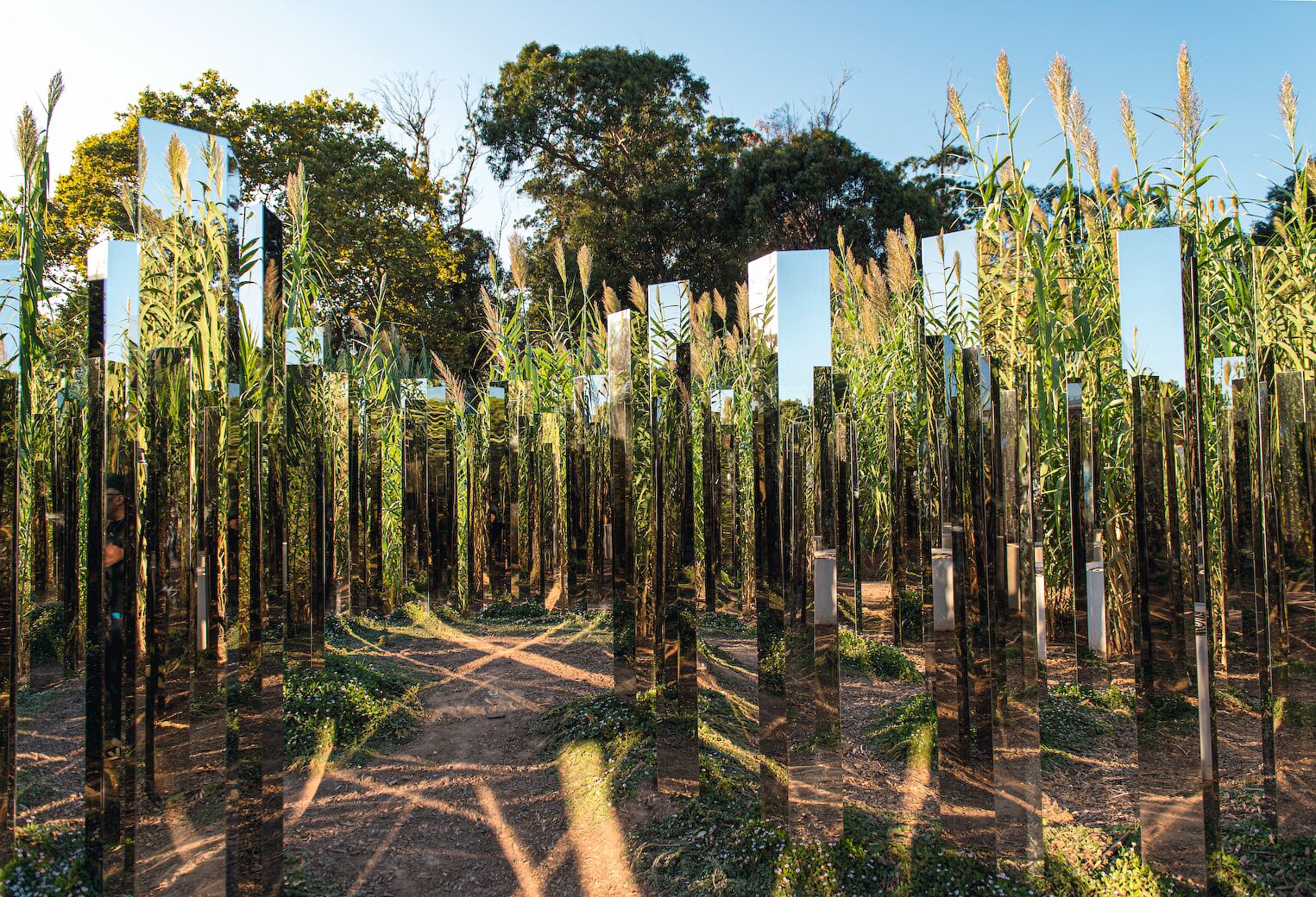 L'oeuvre de Jeppe Hein, Path of Emotions, dans les jardins de la Fondation Carmignac