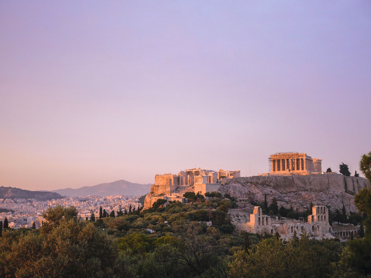 Vue sur l'Acropole d'Athènes