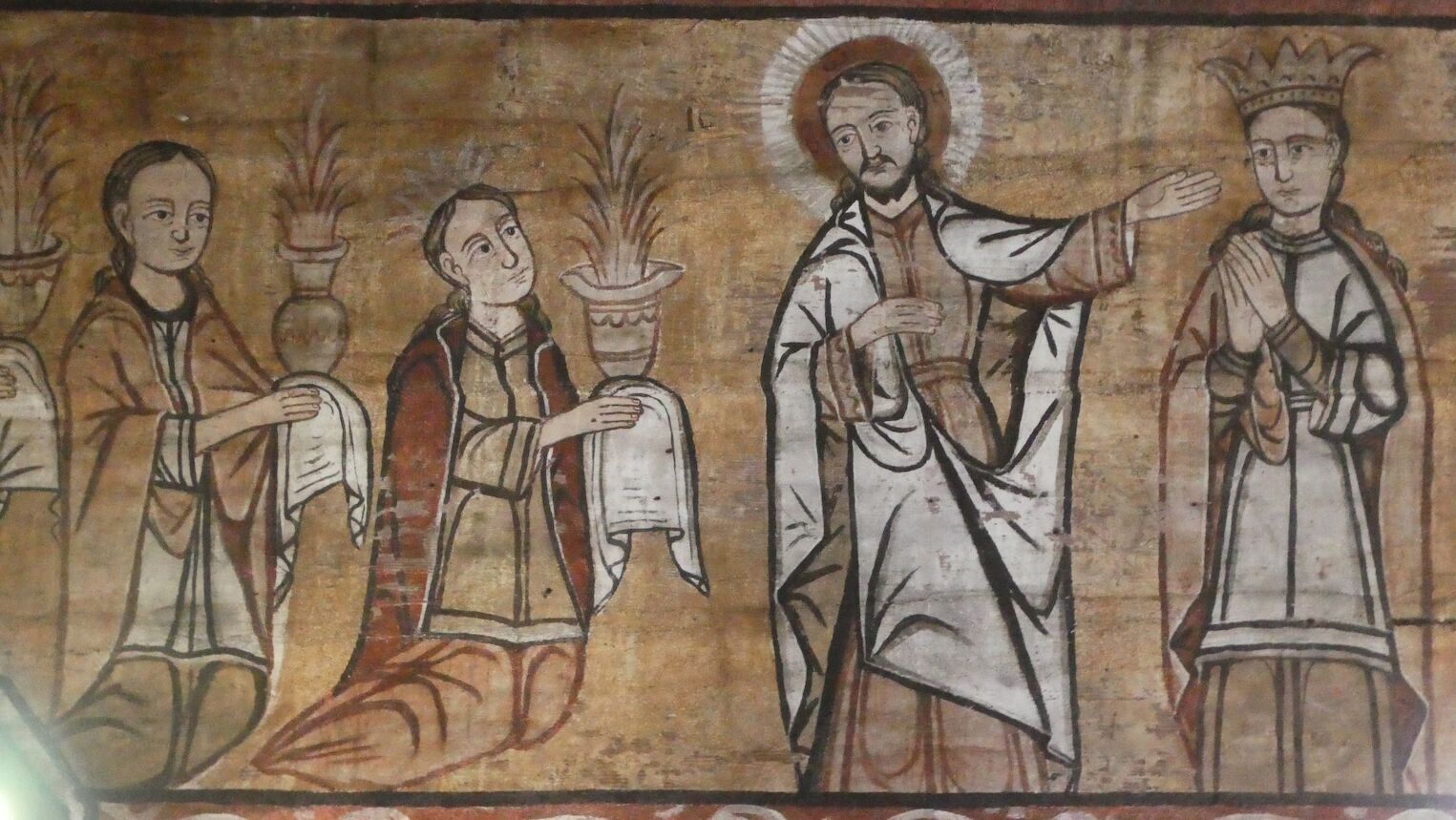 Fresque dans l'église en bois de Bogdan Voda